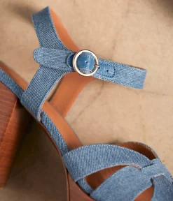 Femme Mellow Yellow Sandales-Sandales denim bleu Laure