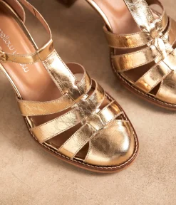 Femme Mellow Yellow Escarpins|Sandales, Mules-Sandales dorées Justine