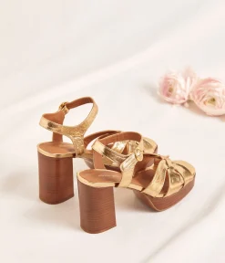 Femme Mellow Yellow Sandales-Sandales dorées Laure