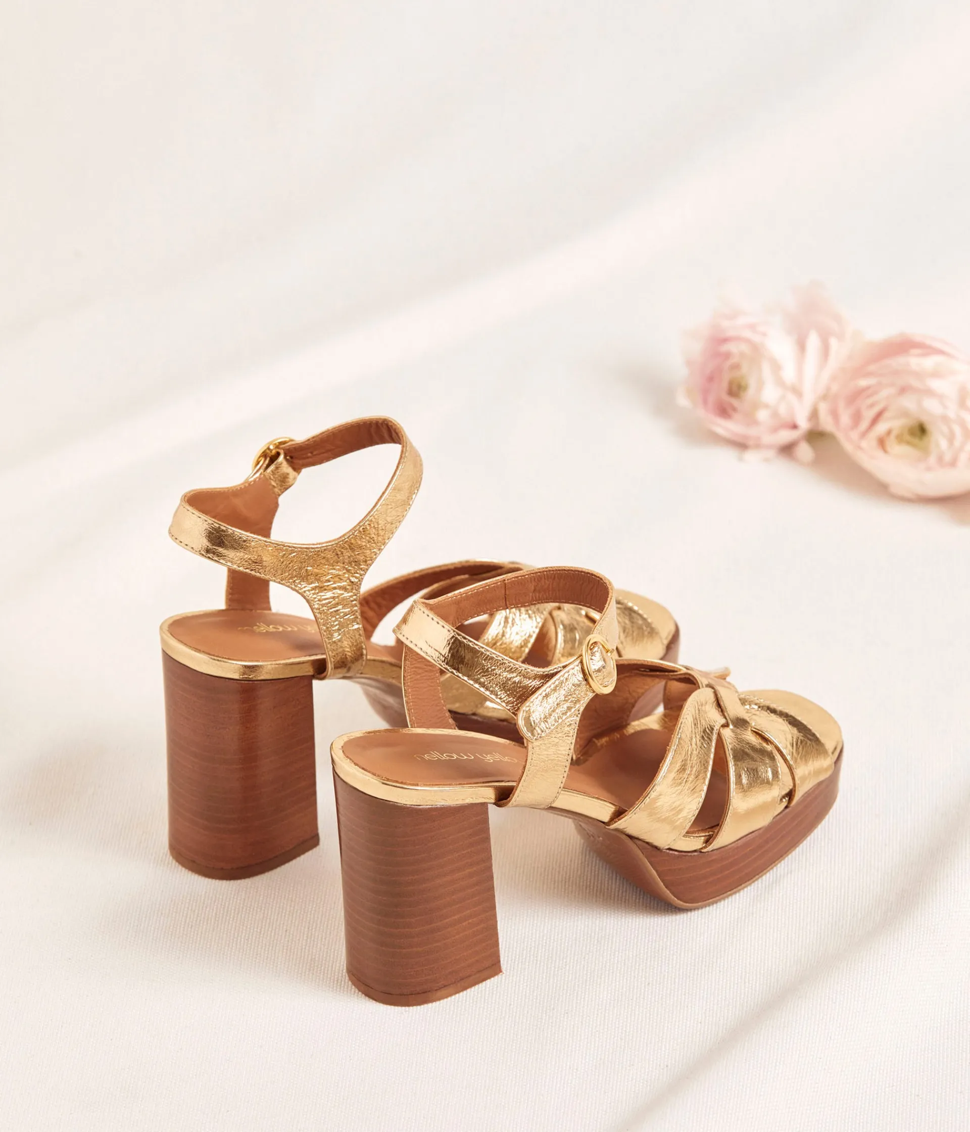 Femme Mellow Yellow Sandales-Sandales dorées Laure