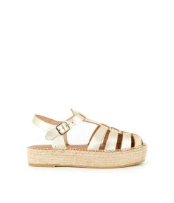 Femme Mellow Yellow Espadrilles-Sandales platefme cde Atlas