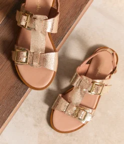 Femme Mellow Yellow Sandales-Sandales plates platine Nikki