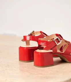 Femme Mellow Yellow Sandales-Sandales rouges vernies Eden