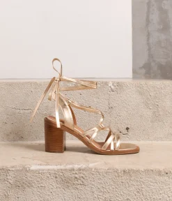 Femme Mellow Yellow Sandales-Sandales talon dorées Leva