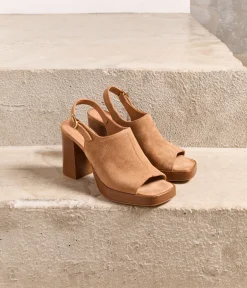 Femme Mellow Yellow Sandales, Mules-Sandales velours beige Vittoria