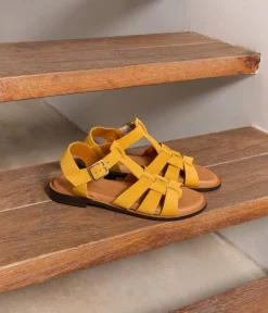 Femme Mellow Yellow Sandales-Sandales velours ocre Isadora