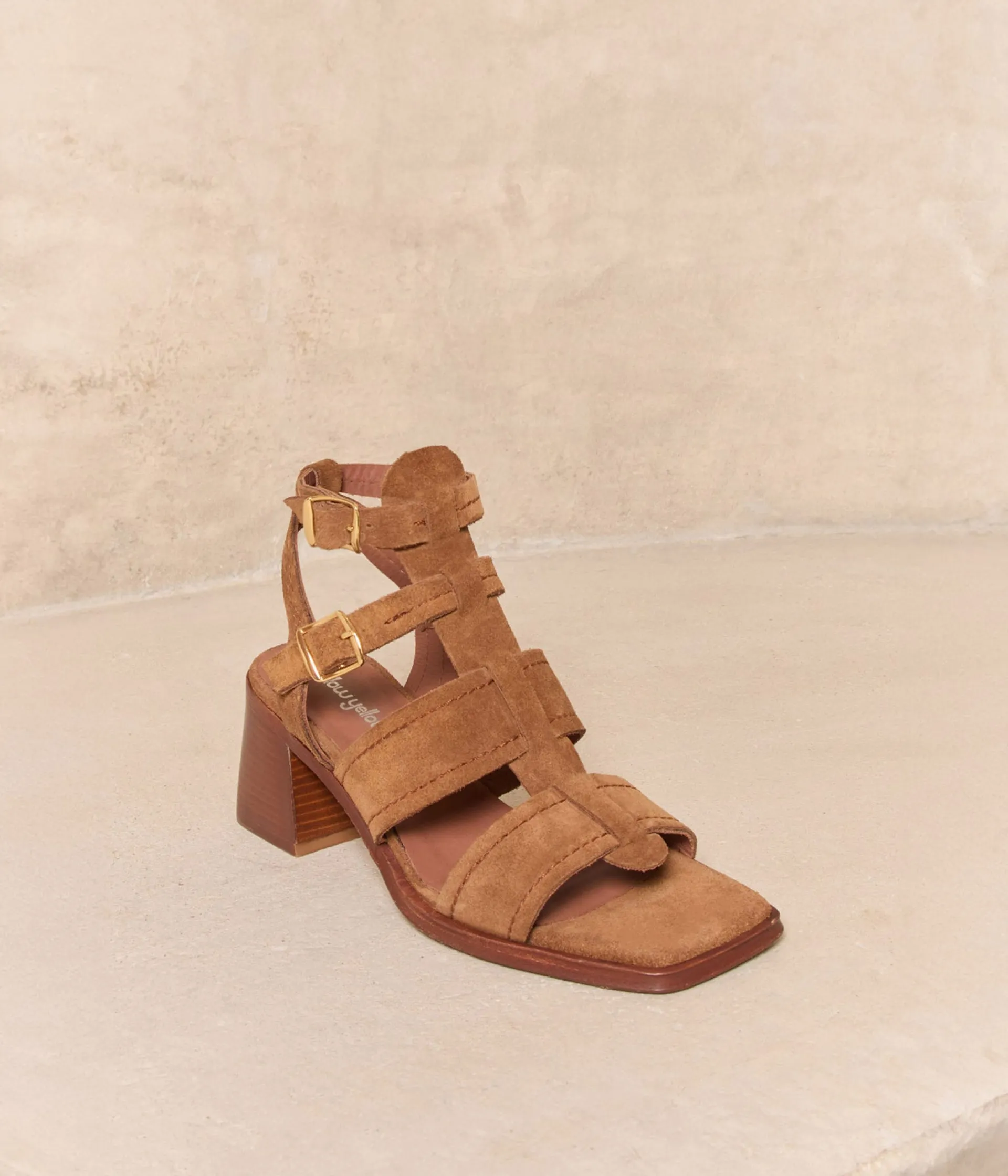 Femme Mellow Yellow Sandales-Sandales velours tabac Faustine