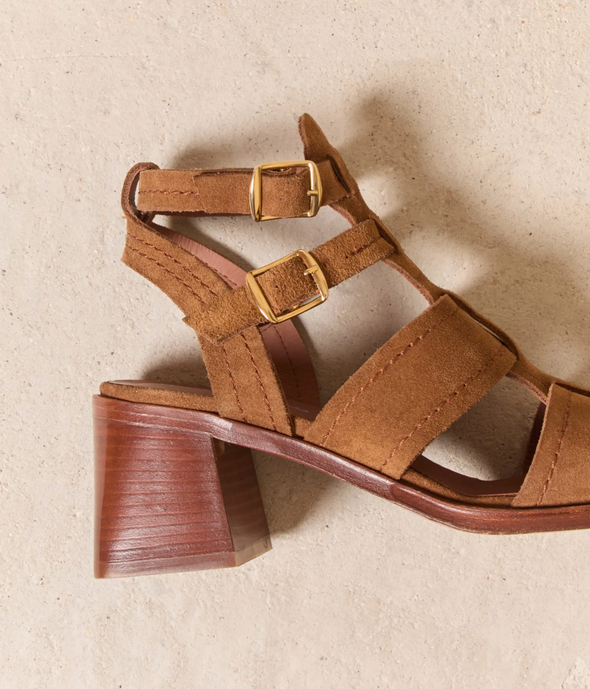 Femme Mellow Yellow Sandales-Sandales velours tabac Faustine