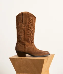 Femme Mellow Yellow Bottes-Santiags cuir velours Zély