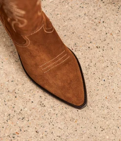 Femme Mellow Yellow Bottes-Santiags velours tabac Tokyo