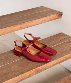 Femme Mellow Yellow Ballerines, Slingbacks-Slingbacks croco Clarissa