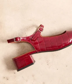 Femme Mellow Yellow Ballerines, Slingbacks-Slingbacks croco Clarissa