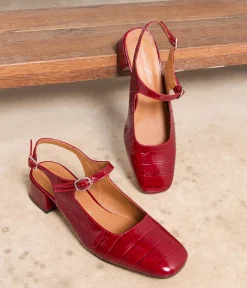 Femme Mellow Yellow Ballerines, Slingbacks-Slingbacks croco Clarissa