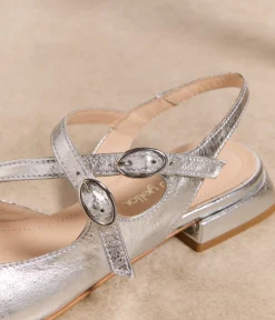 Femme Mellow Yellow Ballerines, Slingbacks-Slingbacks cuir Salina