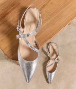 Femme Mellow Yellow Ballerines, Slingbacks-Slingbacks cuir Salina