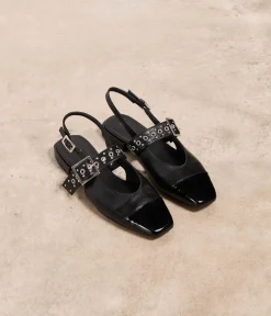 Femme Mellow Yellow Ballerines, Slingbacks-Slingbacks noires Mirabelle