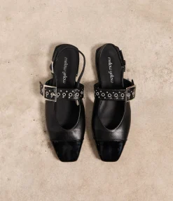 Femme Mellow Yellow Ballerines, Slingbacks-Slingbacks noires Mirabelle
