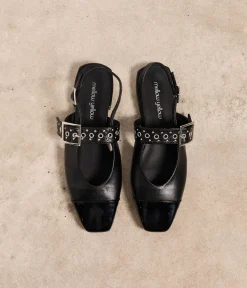 Femme Mellow Yellow Ballerines, Slingbacks-Slingbacks noires Mirabelle