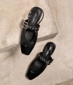 Femme Mellow Yellow Ballerines, Slingbacks-Slingbacks noires Mirabelle