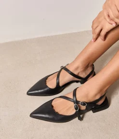 Femme Mellow Yellow Ballerines, Slingbacks-Slingbacks noires Salina