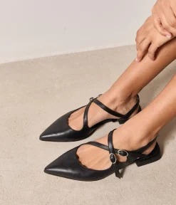 Femme Mellow Yellow Ballerines, Slingbacks-Slingbacks noires Salina