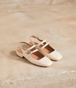 Femme Mellow Yellow Ballerines, Slingbacks-Slingbacks vernies Daisy