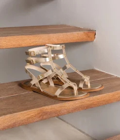 Femme Mellow Yellow Sandales-Spartiates cuir platine Rita