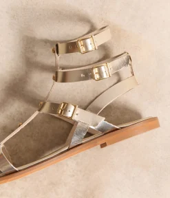 Femme Mellow Yellow Sandales-Spartiates cuir platine Rita