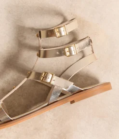 Femme Mellow Yellow Sandales-Spartiates cuir platine Rita