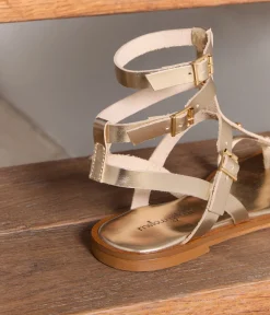 Femme Mellow Yellow Sandales-Spartiates cuir platine Rita