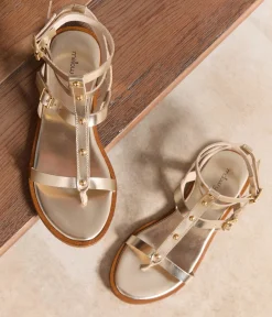 Femme Mellow Yellow Sandales-Spartiates cuir platine Rita